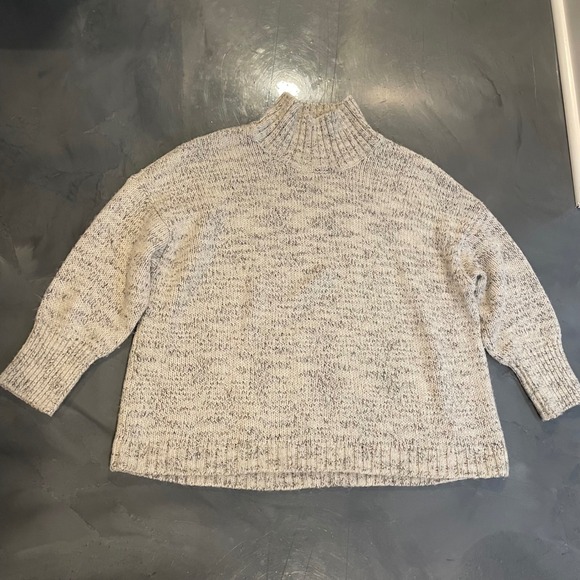 Pure Jill Sweaters - Pure Jill J Jill Womens XL‎ Mock Neck Marled Knit Sweater Oatmeal Grey Cozy